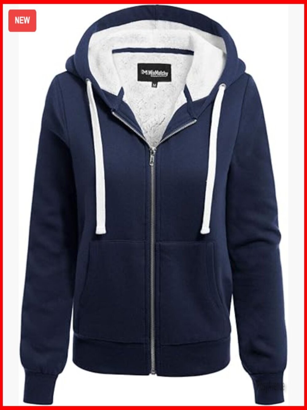 Casual Sherpa-Lined Fleece Hoodie Zip Up Jacket Cozy Full Zip Sweatshirt